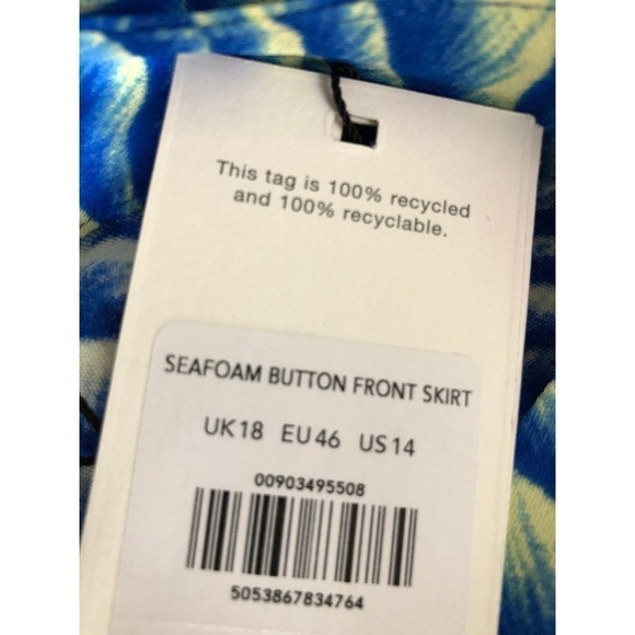 Whistles Seaform Skirt Button Front NWT 14 - Picture 7 of 10